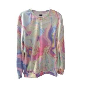 Mr. GUGU & Miss Go Women's Long Sleeve Swirl Colors Pullover Size X Large